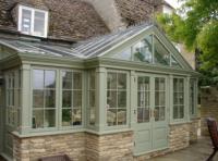 Bespoke green Regency hardwood conservatory
