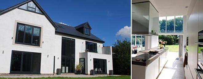 SLIM FRAME ALUMINIUM WINDOWS ON A CONTEMPORARY HOUSE